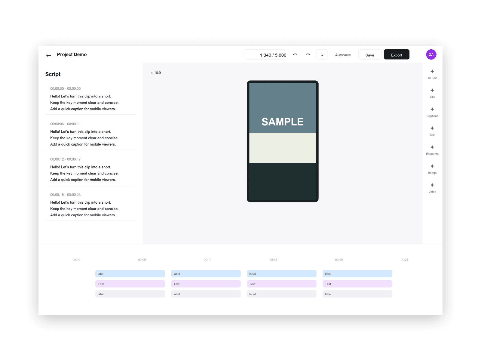 Fika Clip editor for refining a selected candidate as a vertical video
