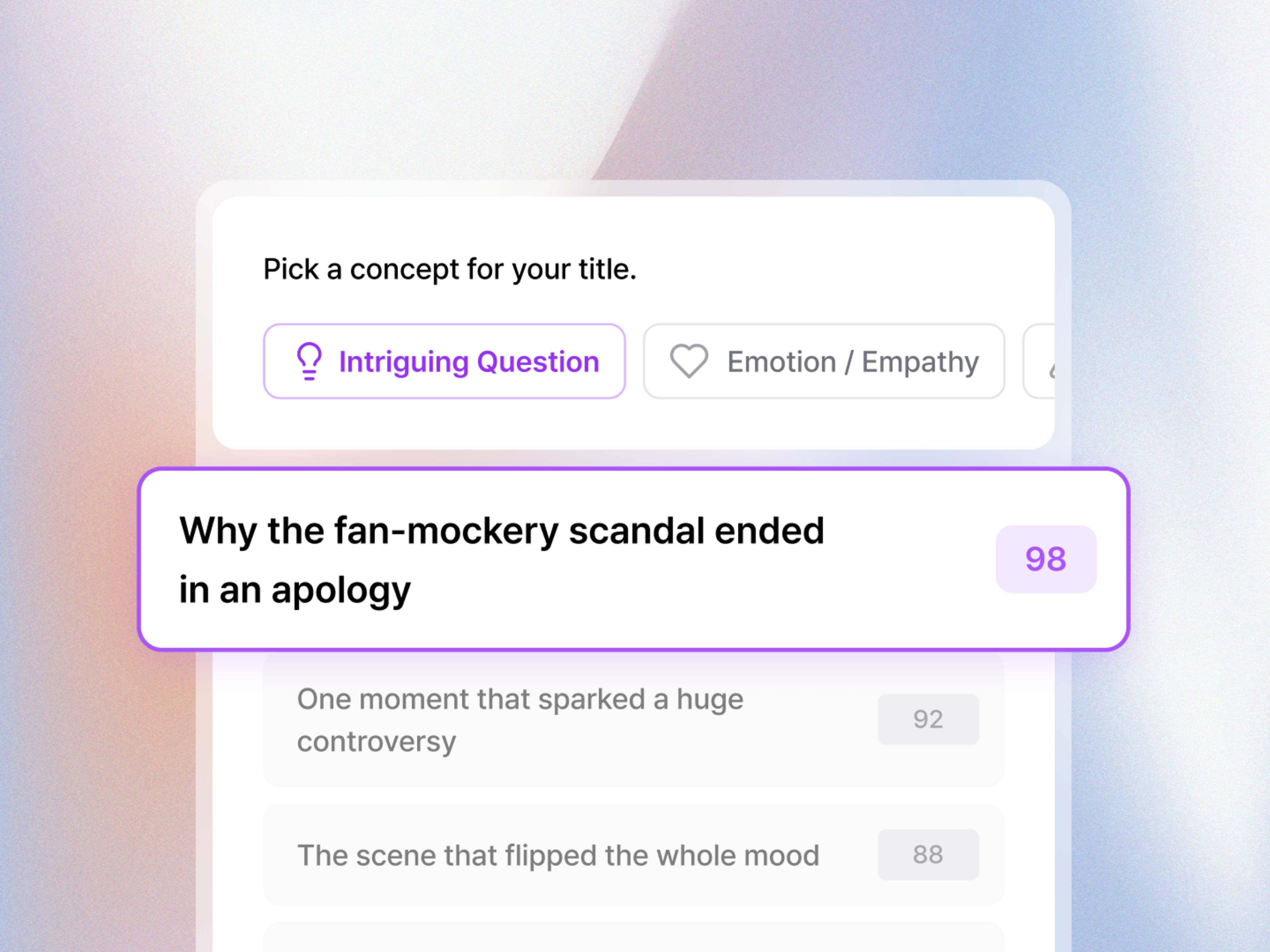 AI video title recommendations